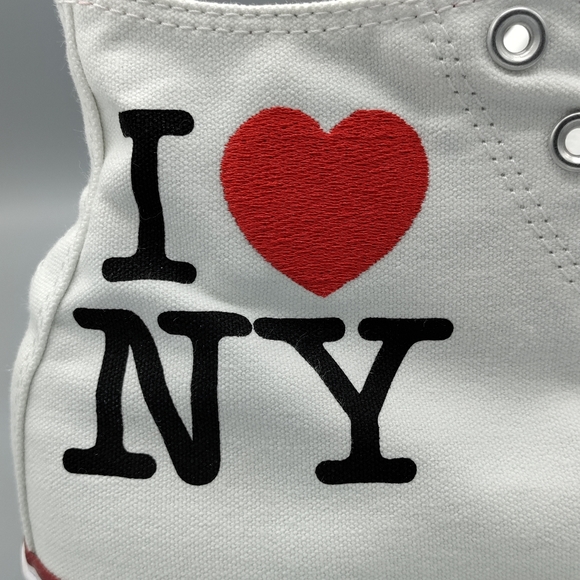 NEW Mens Converse CTAS Hi I Love ❤️ NY Sneakers - Picture 2 of 9